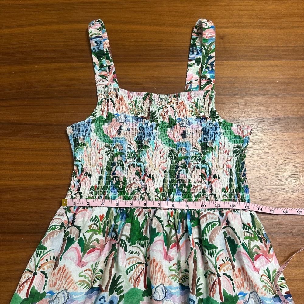 NEW Marine Layer Selene Maxi Dress 2026 Linen Blend Med Watercolor Palm Vacation - Picture 7 of 14